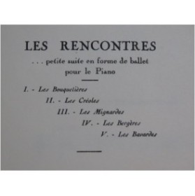 IBERT Jacques Les Rencontres Piano 1948