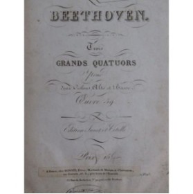 BEETHOVEN Quatuors op 59 Violons Alto Violoncelle ca1825
