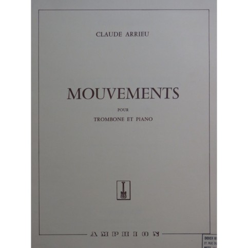 ARRIEU Claude Mouvements Piano Trombone 1966