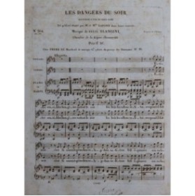 BLANGINI Félix Les Dangers du Soir Chant Piano ou Harpe ca1830