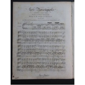 DE BEAUPLAN Amédée Les Rossignols Chant Piano ca1820
