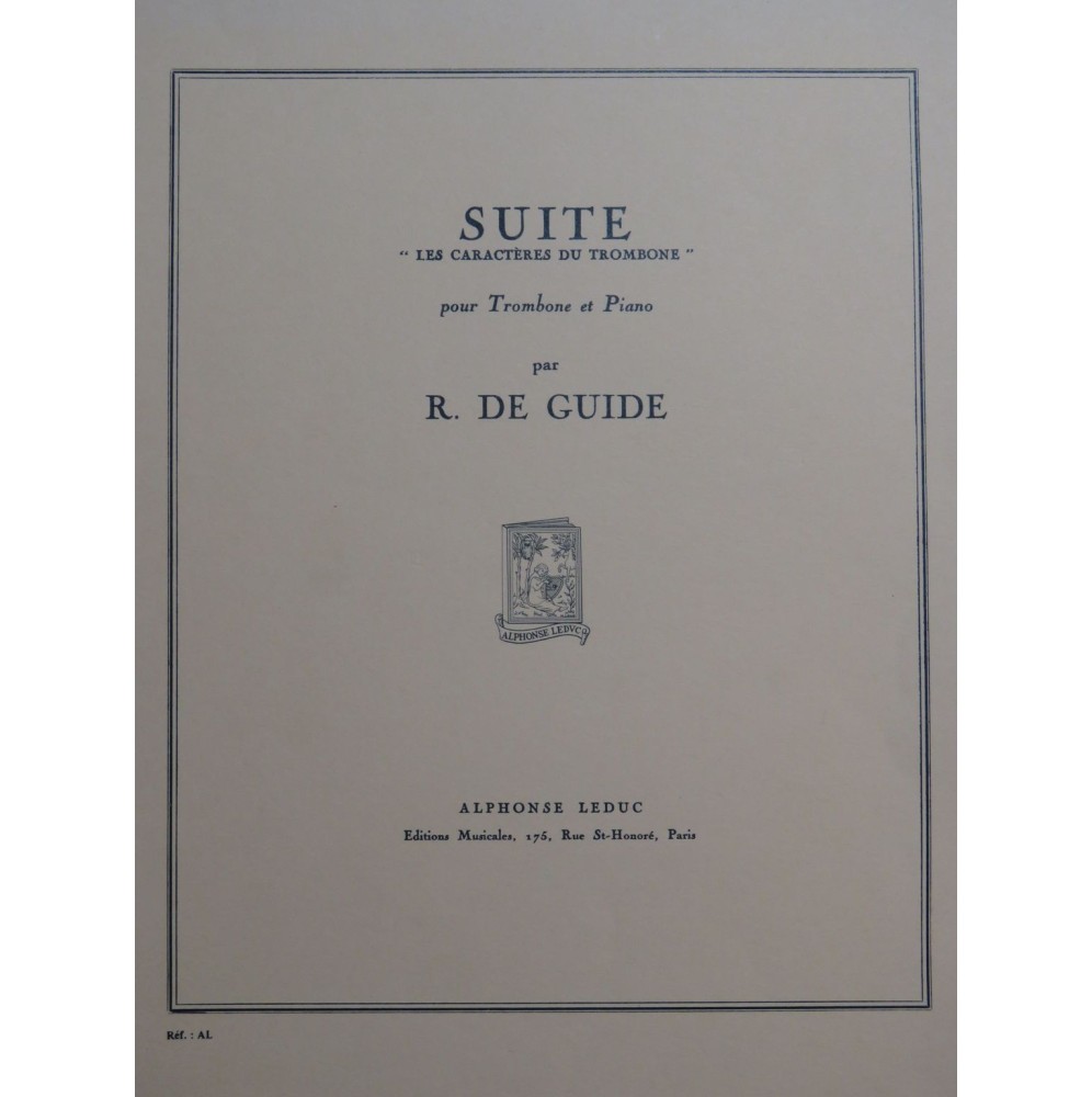 DE GUIDE Richard Suite op 32 No 3 Piano Trombone 1958
