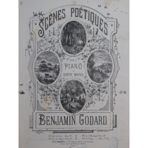 GODARD Benjamin Dans les Champs op 46 Piano 4 mains ca1880