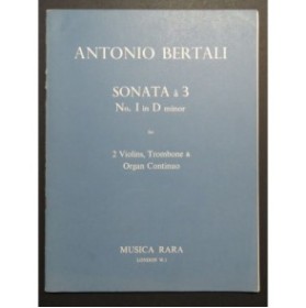 BERTALI Antonio Sonata à 3 No 1 D minor Violon Trombone Orgue 1971