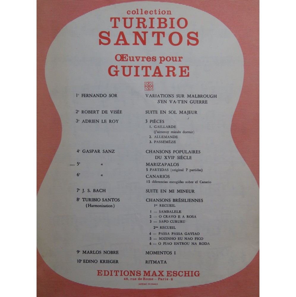 SANZ Gaspar Marizapalos Guitare 1974