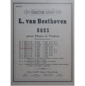 BEETHOVEN Sonate op 24 in F dur Piano Violon 1905