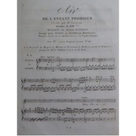 GAVEAUX Pierre L'Enfant Prodigue No 9 Chant Piano ou Harpe ca1820