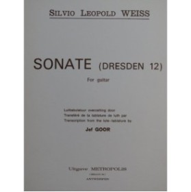 WEISS Sylvius Leopold Sonate Dresden 12 Guitare 1971