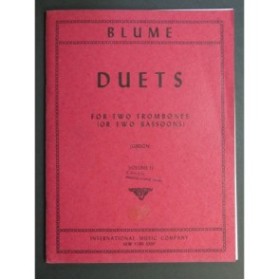 BLUME O. Duets Volume 2 pour 2 Trombones ou 2 Bassons 1959
