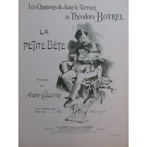 COLOMB André La Petite Bête Chant Piano ca1903