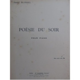 BLONDEL Daniel Poésie du soir Piano