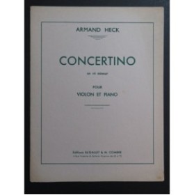 HECK Armand Concertino en ré mineur Piano Violon