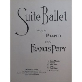 POPY Francis Suite Ballet Piano 1913