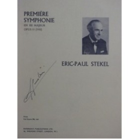 STEKEL Eric-Paul Symphonie No 1 Dédicace Orchestre 1968