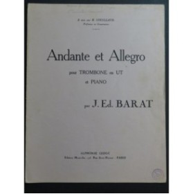 BARAT J. Ed. Andante et Allegro Piano Trombone