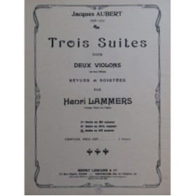 AUBERT Jacques Suite No 3 Ré Majeur pour 2 Violons