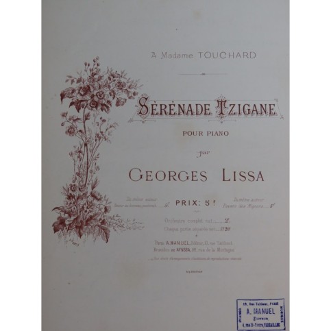 LISSA Georges Sérénade Tzigane Piano