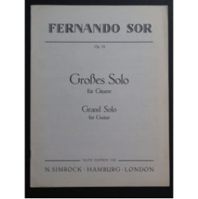 SOR Fernando Großes Solo Grand Solo op 14 Guitare