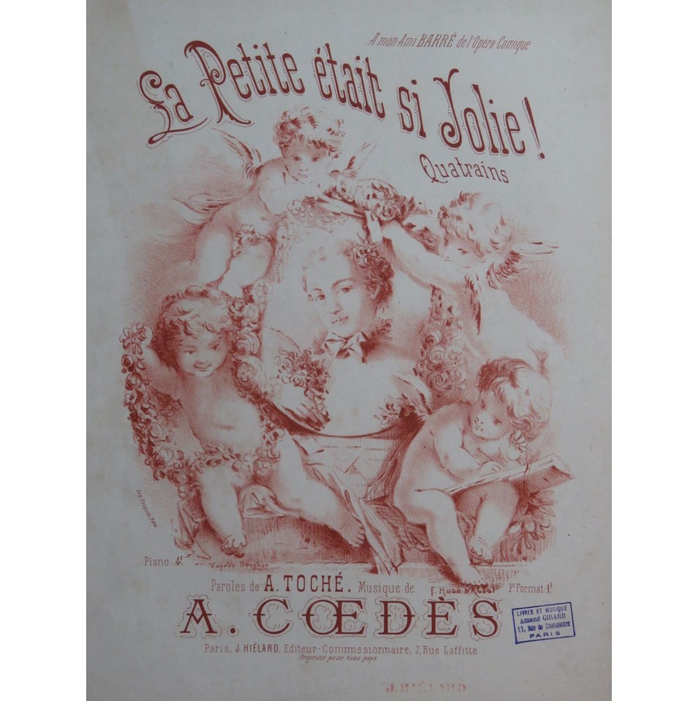 COEDÈS Auguste La Petite était si jolie ! Chant Piano XIXe siècle