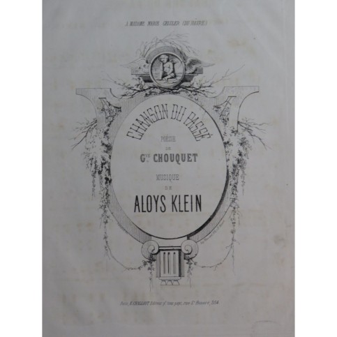 KLEIN Aloys Chanson du Passé Chant Piano XIXe siècle
