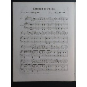 KLEIN Aloys Chanson du Passé Chant Piano XIXe siècle