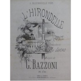 BAZZONI Giovanni L'Hirondelle Chant Piano ca1868