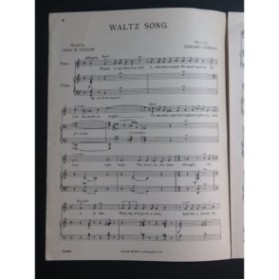 GERMAN Edward Waltz Song Chant Piano 1907