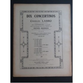 LABRO Charles Concertino No 10 Contrebasse Piano 1917