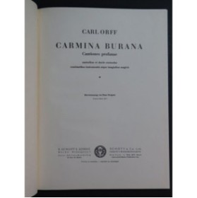 ORFF Carl Carmina Burana Cantiones profanae Chant Piano