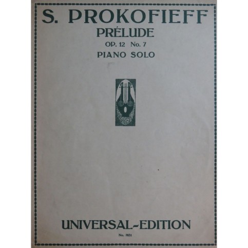 PROKOFIEFF Serge Prélude op 12 No 7 Piano