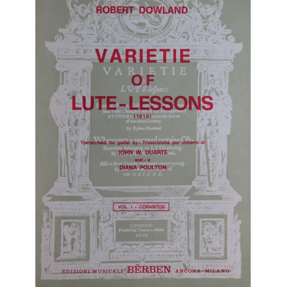 DOWLAND Robert Varietie of Lute-Lessons Guitare 1971