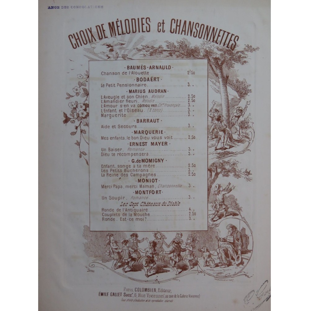 DUPONT Pauline L'Ange des Consolations Chant Piano XIXe siècle