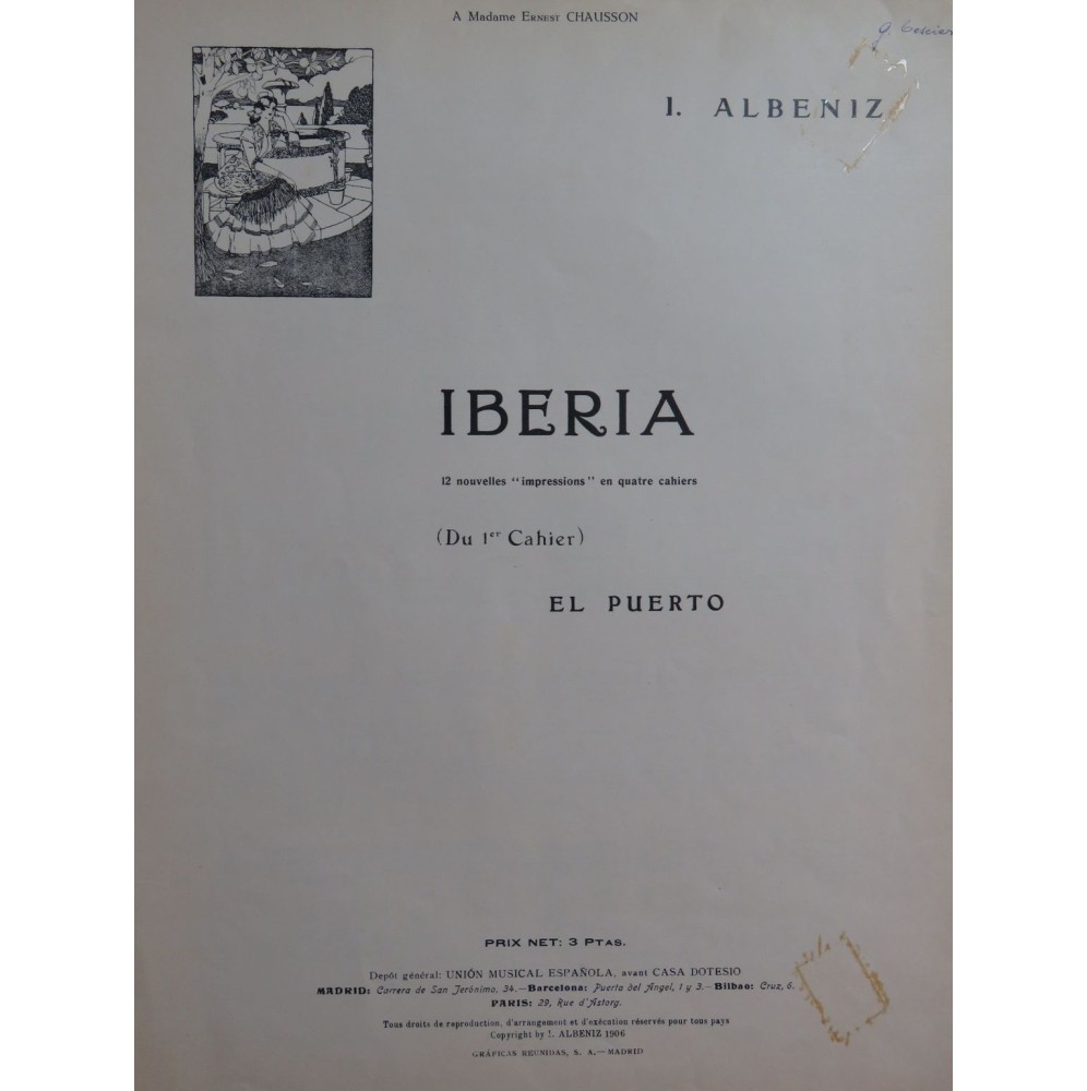 ALBENIZ Isaac Iberia Piano 1906