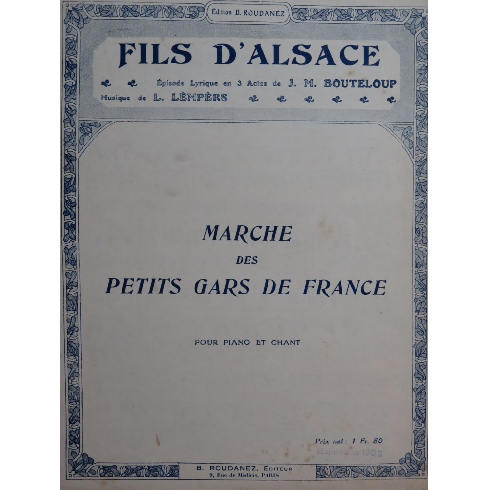 LÈMPÈRS Léo Marche des petits gars de France Chant Piano 1916