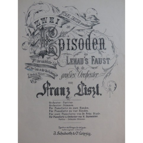 LISZT Franz Der Tanz in der Dorfschenke Mephisto Walzer Piano ca1865
