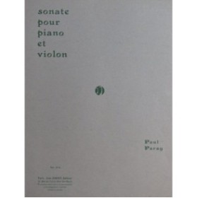 PARAY Paul Sonate Piano Violon 1914