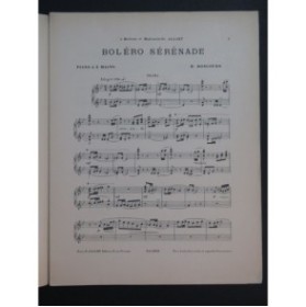 BONCOURT H. Boléro Sérénade Piano 4 mains ca1900