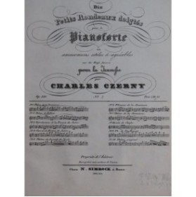 CZERNY Charles Thême de la Straniera Rondo op 316 No 1 Piano 1834
