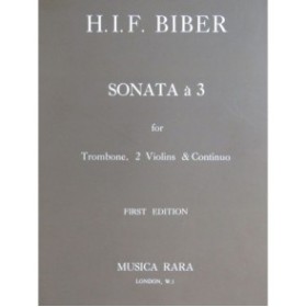 BIBER H. I. F. Sonata à 3 Trombone Violons Continuo 1958