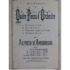D'AMBROSIO Alfredo Tarentelle Orchestre 1897