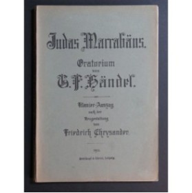 HAENDEL G. F. Judas Maccabäus Oratorio Chant Piano 1913
