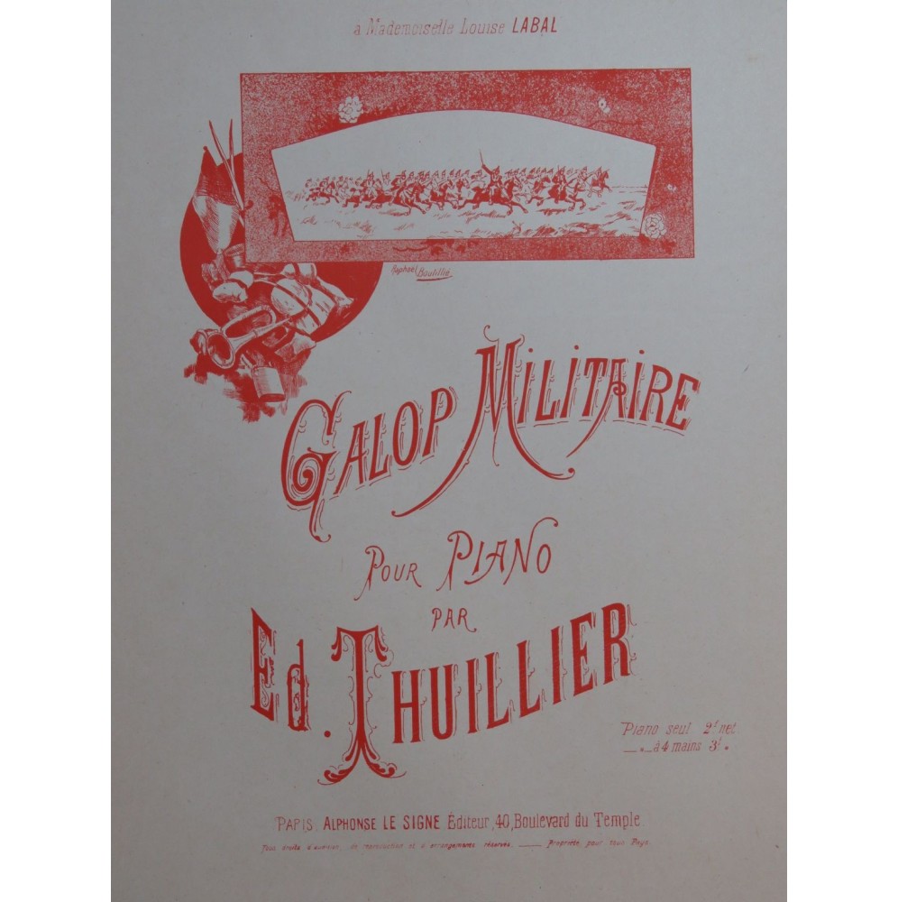 THUILLIER Edmond Galop Militaire Piano