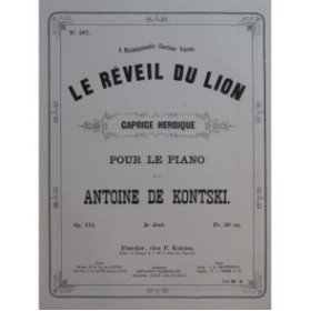 DE KONTSKI Antoine Le Réveil du Lion Piano XIXe siècle