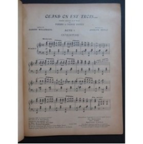 SZULC Joseph Quand on est trois Opérette Chant Piano 1925