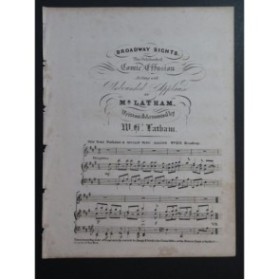 LATHAM W. H. Broadway Sights Chant Piano ca1840