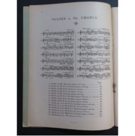 CHOPIN Frédéric Valses 14 Pièces Piano