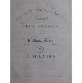 HAYDN Joseph Les Sept Paroles de J. C. Piano ca1855