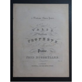BURGMÜLLER Frédéric Grande Valse sur le Prophète Meyerbeer Piano ca1850