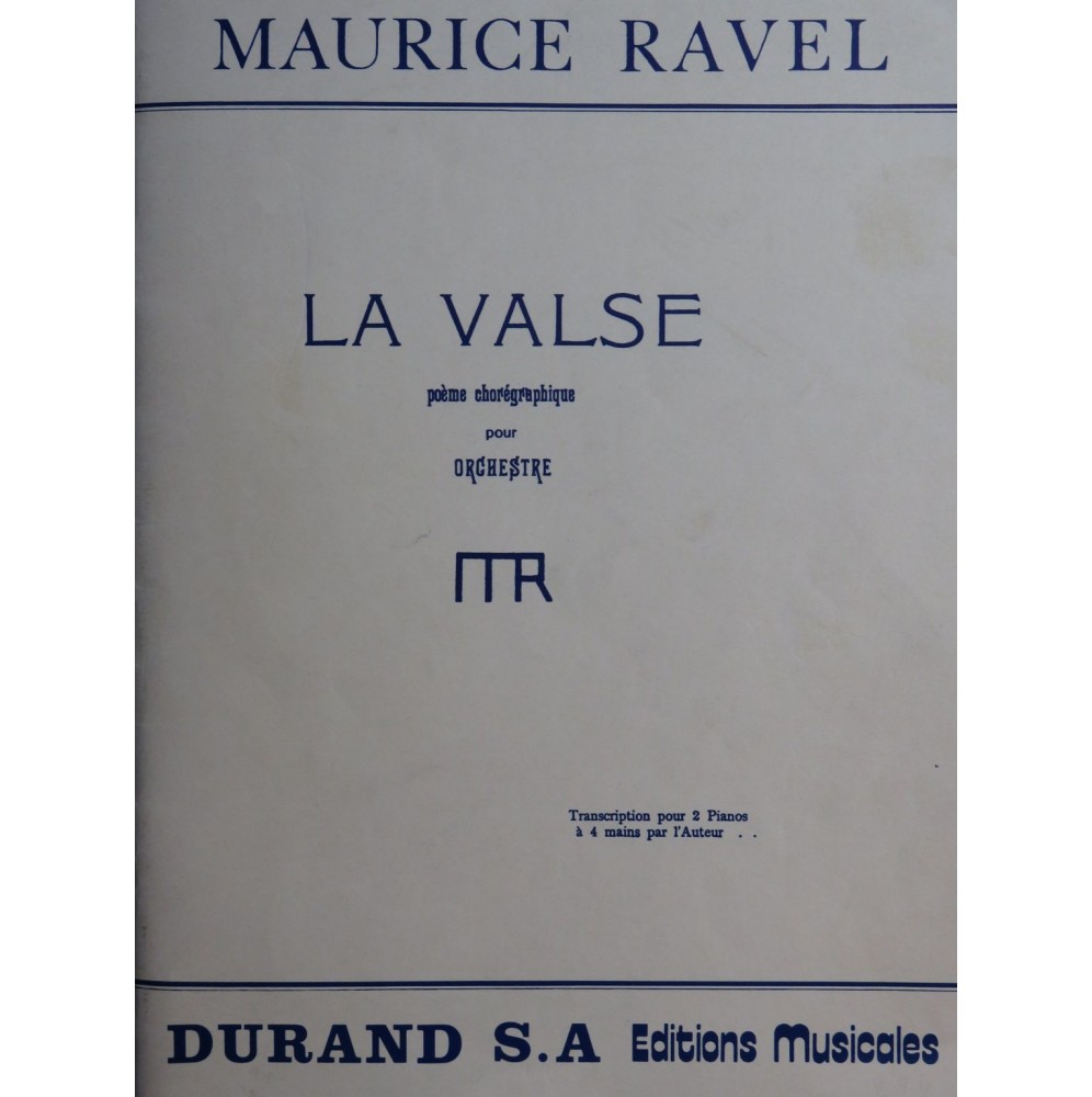 RAVEL Maurice La Valse 2 Pianos 4 mains