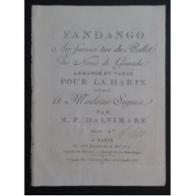 D'ALVIMARE Martin Pierre Fandango Harpe ca1800